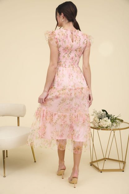 Floral Smocked Ruffle Tiered Maxi Dress