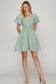 Puff Sleeve V Neck Mini Dress