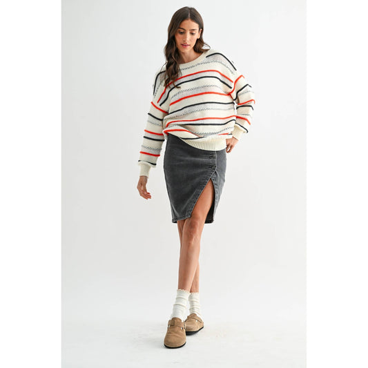 Multi-Stripe Luxe Knit Sweater