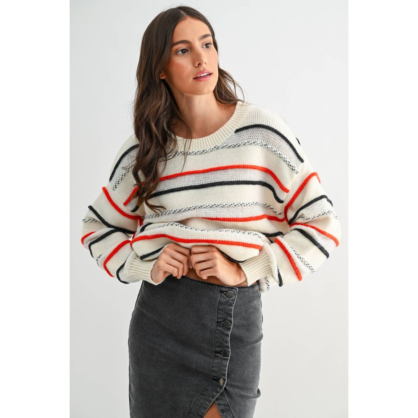 Multi-Stripe Luxe Knit Sweater