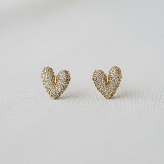 Heart-stone Drop Studs