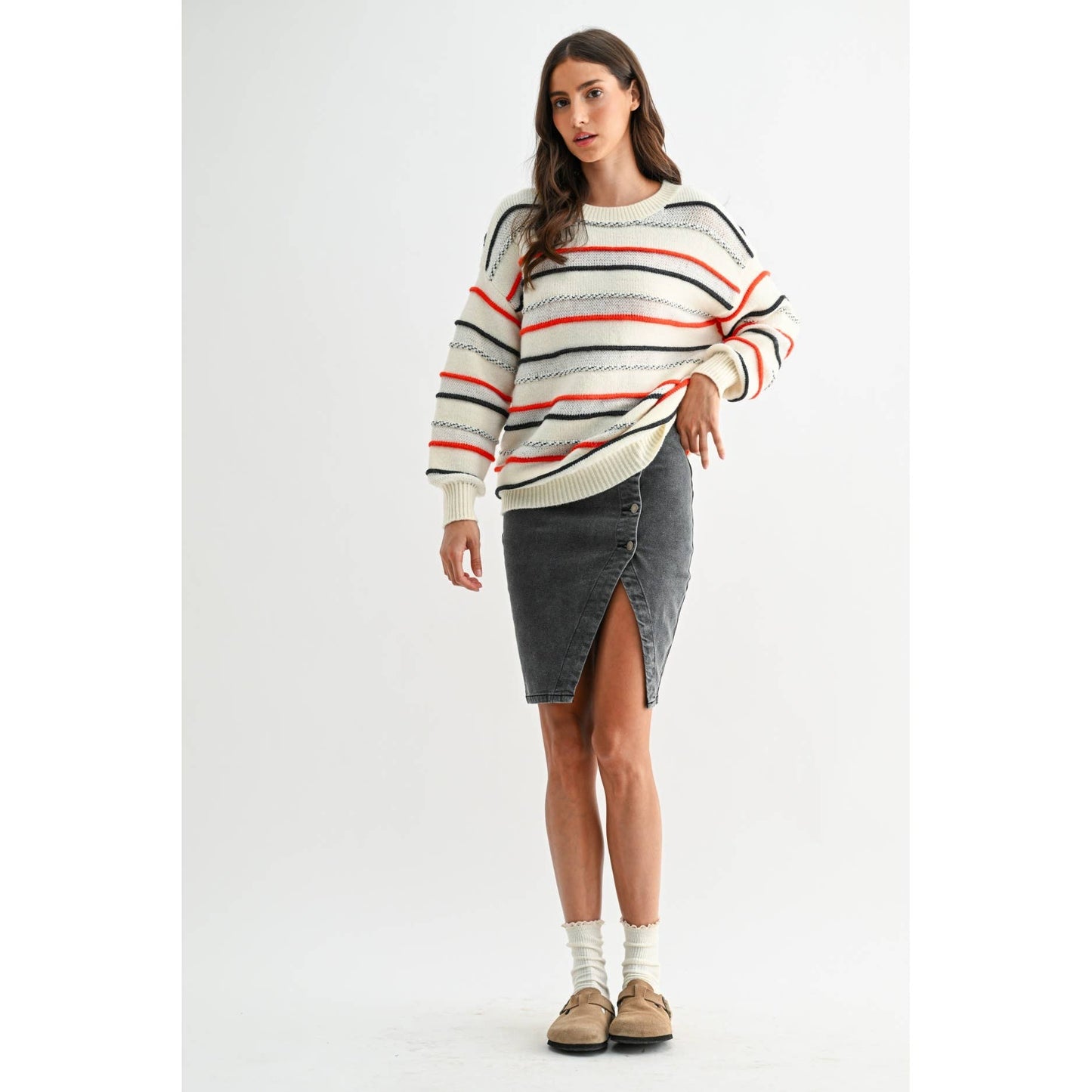 Multi-Stripe Luxe Knit Sweater