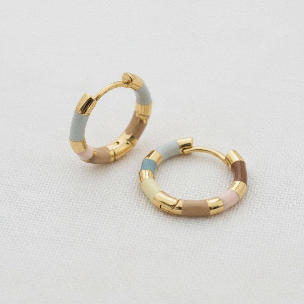 Enamel Huggie Hoops