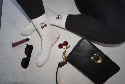 Pilates Cherry Grippy Socks
