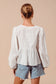 Floral Embroidered Front Tie Blouse